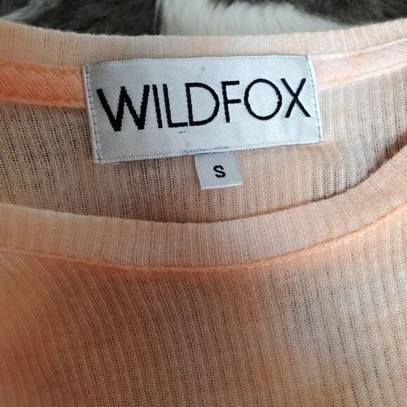 WILDFOX Womens T-Shirt SZ S It's 5 Somewhere Tie Dye Sherbet Crop Semi-Sheer - Picture 4 of 9